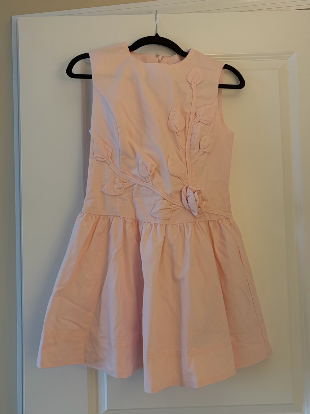 Moon River Pale Pink Floral Appliqué Dress